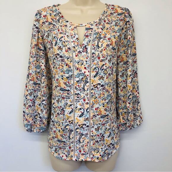 Collective Concepts Floral Print Popover Top - Picture 1 of 16